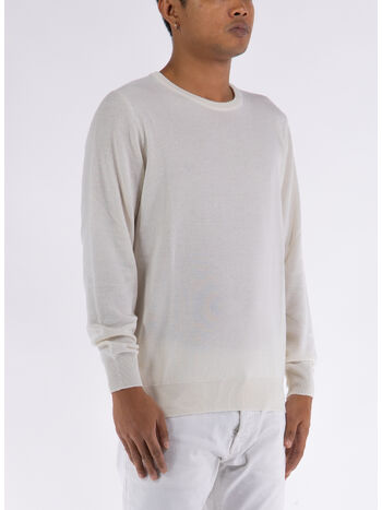 MAGLIONE GIROCOLLO RASATO, 01 BIANCO, small