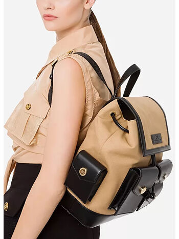 ZAINO UTILITY CON DETTAGLI CONTRASTO, 707CAMMELLONERO, small