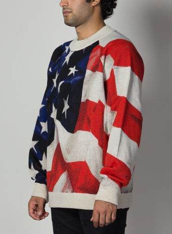 MAGLIONE OVERSIZED KNIT AMERICAN FLAG, 089, small