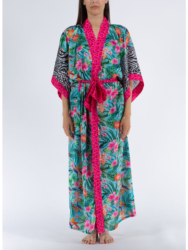 KIMONO LUNGO LEO PINK FLAMINGO, 200 VAR.UNICA, large
