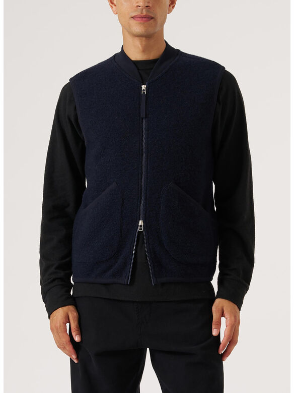 GILET ZIP WAISTCOAT, NAVY, medium