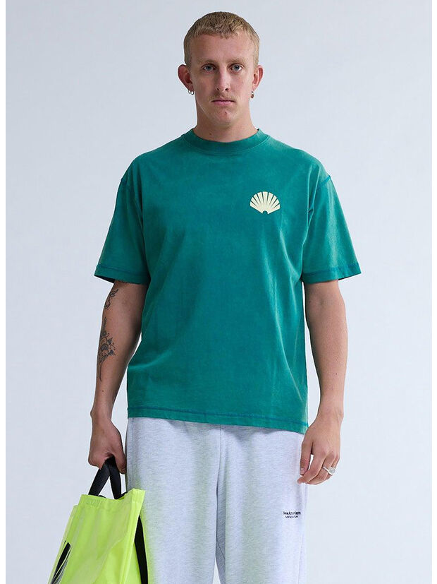 T-SHIRT LOGO, GREEN/BUTTER YELLOW , large