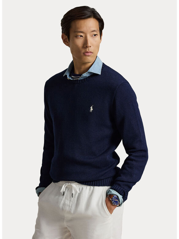 MAGLIONE MANICHE LUNGHE, HUNTER NAVY W/ C8135 PP, medium