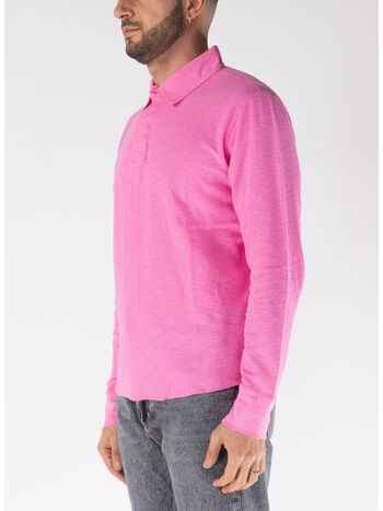 POLO LONGSEEVE RUGBY WAFFLE TEE, 690 PINK, small