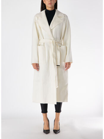 CAPPOTTO TRENCH CON COLLO REVERS, BONE, small