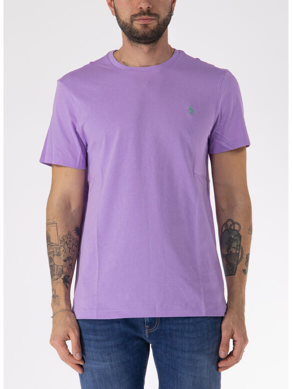 T-SHIRT A MANICHE CORTE CON MICRO LOGO, LIGHT LILAC, medium