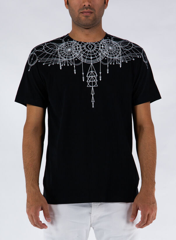 MARCELO BURLON T SHIRT ASTRAL WINGS REGULAR Bianco Nero Uomo
