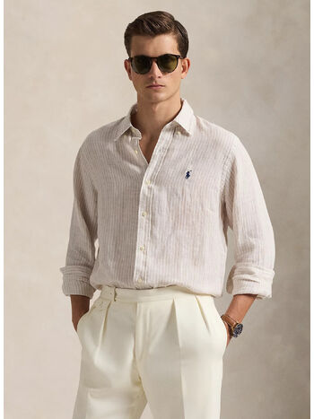 CAMICIA A RIGHE, 7188E COASTAL BEIGE WHITE, small