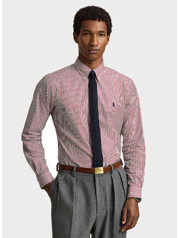 CAMICIA A RIGHE IN COTONE, 4655B WINE WHITE, small