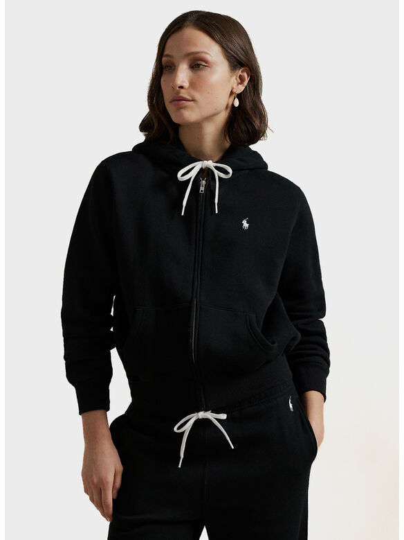 FELPA HOODIE FULL ZIP, POLO BLACK, medium