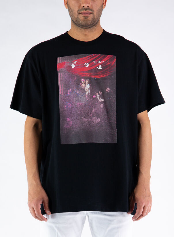 T-SHIRT SPRAYED CARAVAGGIO, 1001BLACKWHITE, large