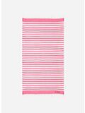 TELO MARE IN COTONE FOUTA CON STAMPA A RIGHE FUCSIA, 04434H, thumb