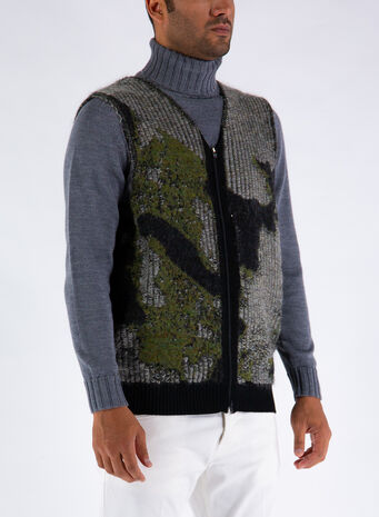 GILET CAMO KNIT VEST, MULTCO, small