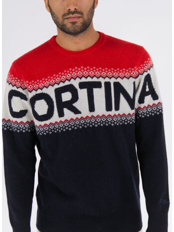 MAGLIONE HERON CORTINA ZIG STRIPE, 00180C NAVY RED, small