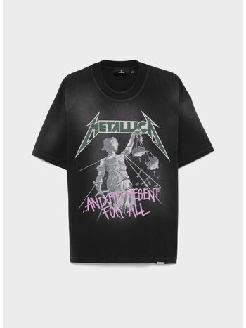 T-SHIRT JUSTICE REPRESENT X METALLICA, STAINED BLACK, small