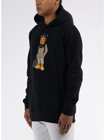FELPA HOODIE FILOU EMBROIDERED, 01 BLACK, small
