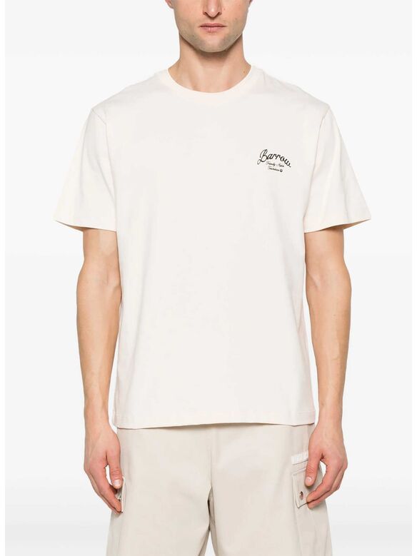 T-SHIRT SHORTSLEEVE LOGO PRINTED UNISEX, BW029 VANILLA, medium