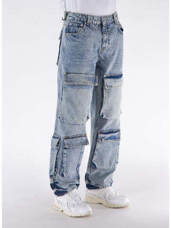JEANS R3CA CARGO DENIM, 60 BLUE, small