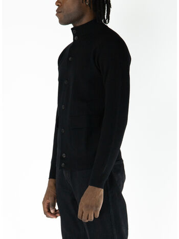 CARDIGAN CON CHIUSURA BOTTONI, 990 NERO, small