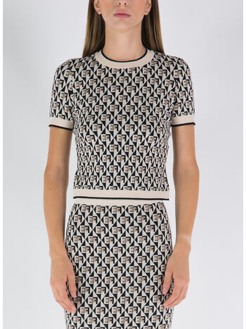 MAGLIA DISEGNO ROMBI, 685 NEROBURRO, small