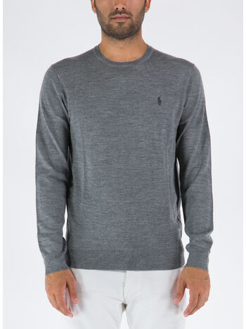 MAGLIONE GIROCOLLO, FAWN GREY HEATHER, small