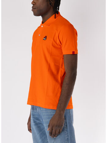 POLO A MANICHE CORTE CON LOGO IN RILIEVO, 030 ARANCIONE/ORANGE, small