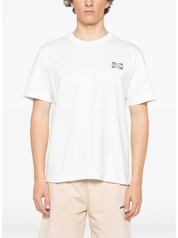T-SHIRT SHORTSLEEVE LOGO PRINTED UNISEX, 002 OFF WHITE, medium