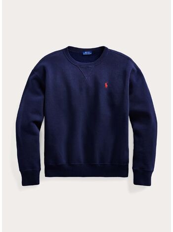 FELPA GIROCOLLO CON PONY RICAMATO, CRUISE NAVY, small