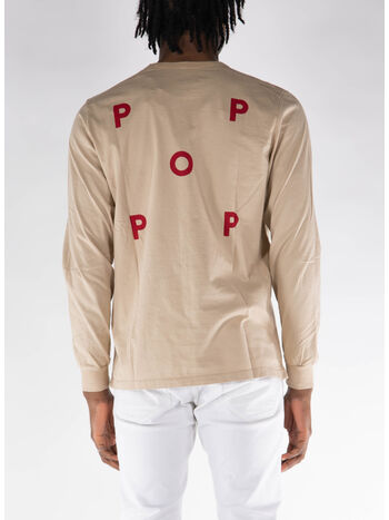 T-SHIRT CON LOGO, WHITE PEPPER/RIO RED, small