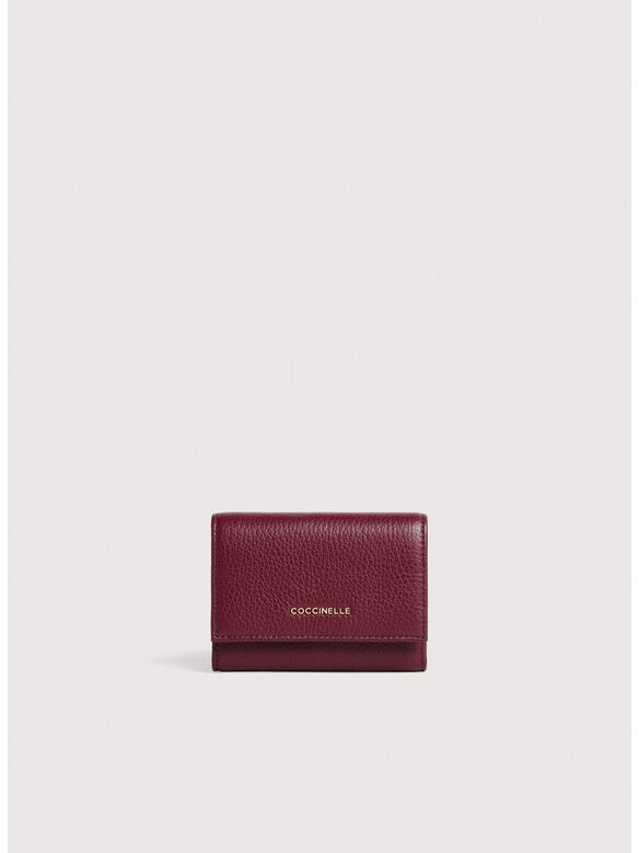 PORTAFOGLIO METALLIC SOFT GRAINED LEATHER, R52 RIBES, medium