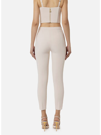 PANTALONE DRITTO IN CRÊPE STRETCH CON PATTE, 193, small