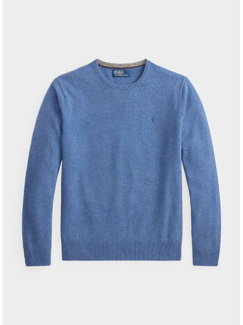 MAGLIONE GIROCOLLO, BLUE BORAGE HEATHER, small