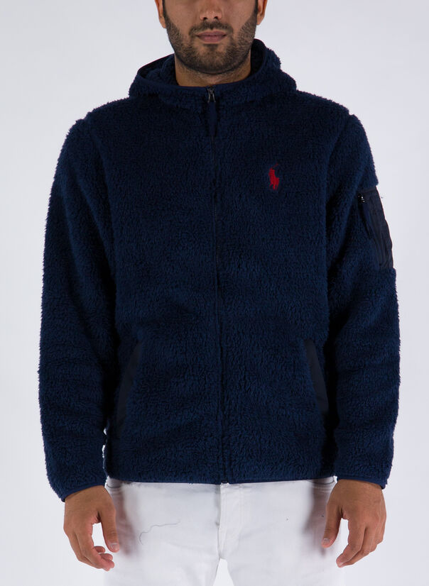 Felpa zip ralph outlet lauren uomo