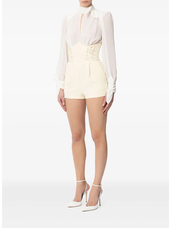 TUTA CON LACCI CRISS-CROSS, DK2 AVORIO/LEMONADE, medium