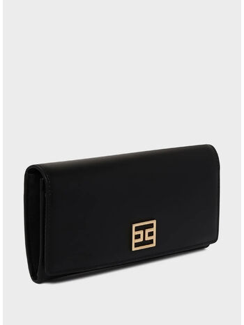 PORTAFOGLIO CON PLACCA LOGO, 110 NERO, small