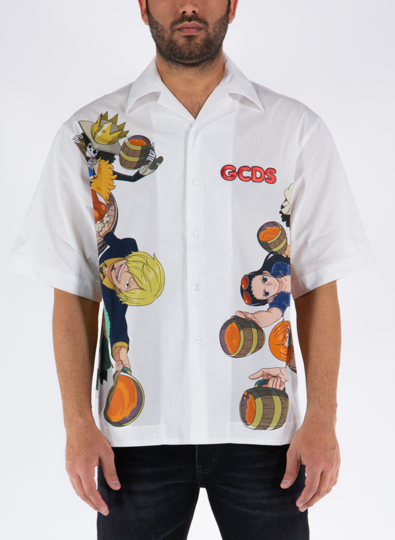GCDS CAMICIA ONE PIECE STRAW HAT CREW BOWLING a430503 2355 Selecteur