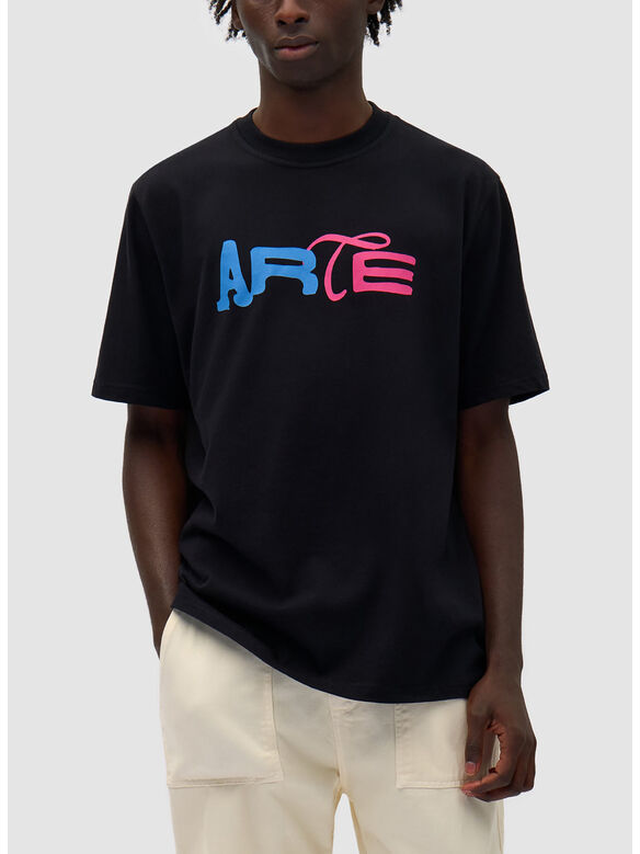 T-SHIRT DUO PRINT LOGO, BLACK, medium