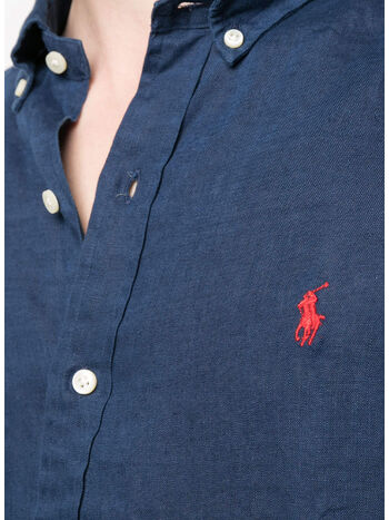 CAMICIA IN LINO, NEWPORT NAVY, small