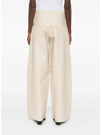 PANTALONE IN PELLE BETHANY, C0006 IVORY, small