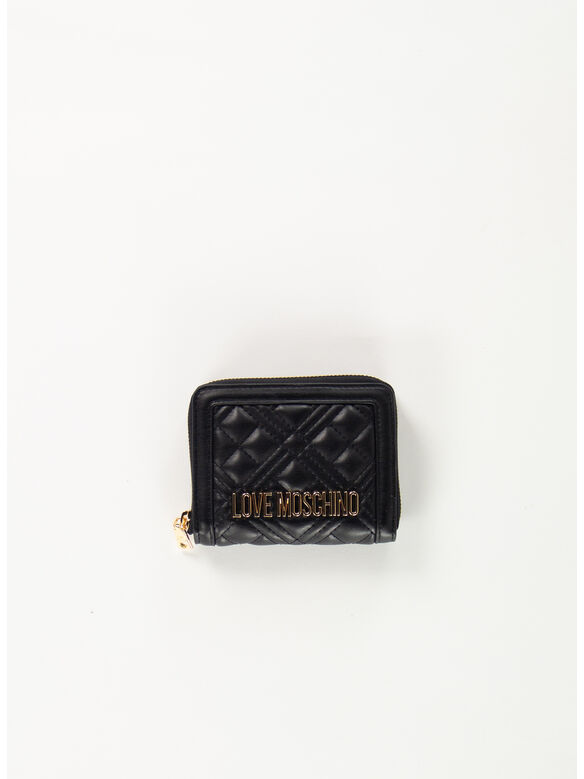 PORTAFOGLIO ZIP AROUND QUILTED SMALL, 000 NERO, medium