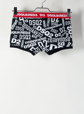 COMPLETO INTIMO MAGLIA + BOXER, 018BLACK/WHITE, small