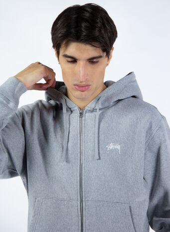 FELPA STOCK LOGO ZIP, GREYHEATHER, small