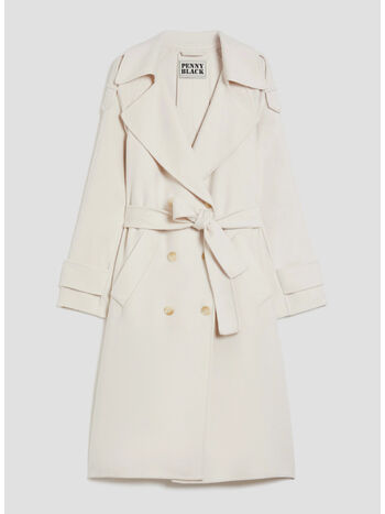 TRENCH IN BLEND DI LANA DOUBLE, 001 AVORIO, small