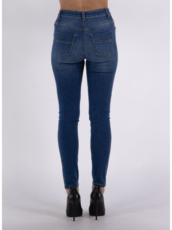 JEANS SKINNY CON CATENA, 104 BLUE DENIM, small