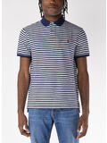 POLO A MANICHE CORTE CON LOGO RICAMATO, DECKWASH WHITE/NEWPORT NAVY, thumb
