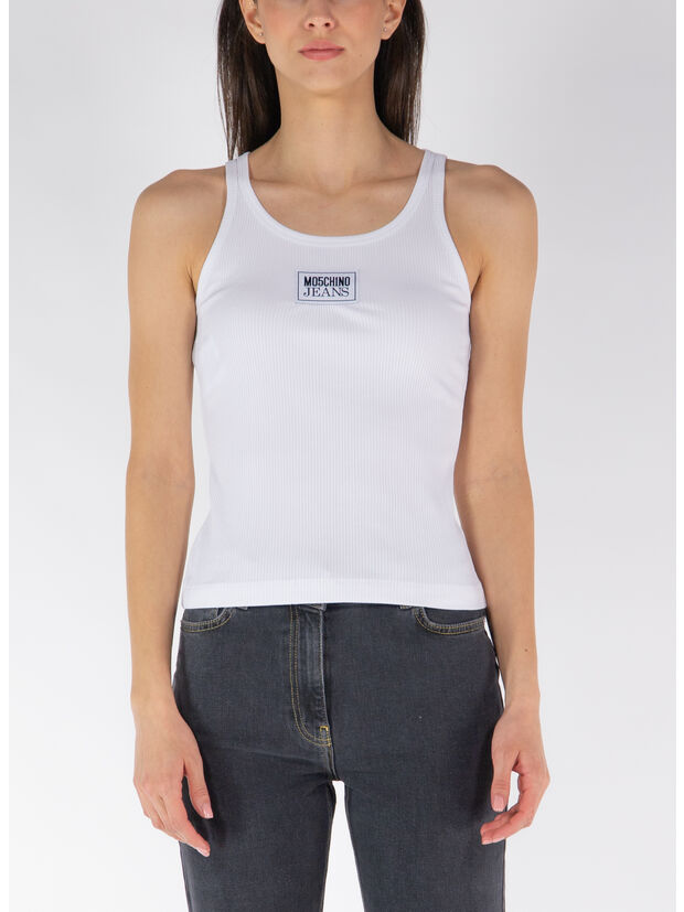 TOP IN VISCOSA CON PATCH LOGO, , large
