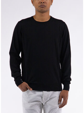 MAGLIONE GIROCOLLO RASATO, 13 NERO, small