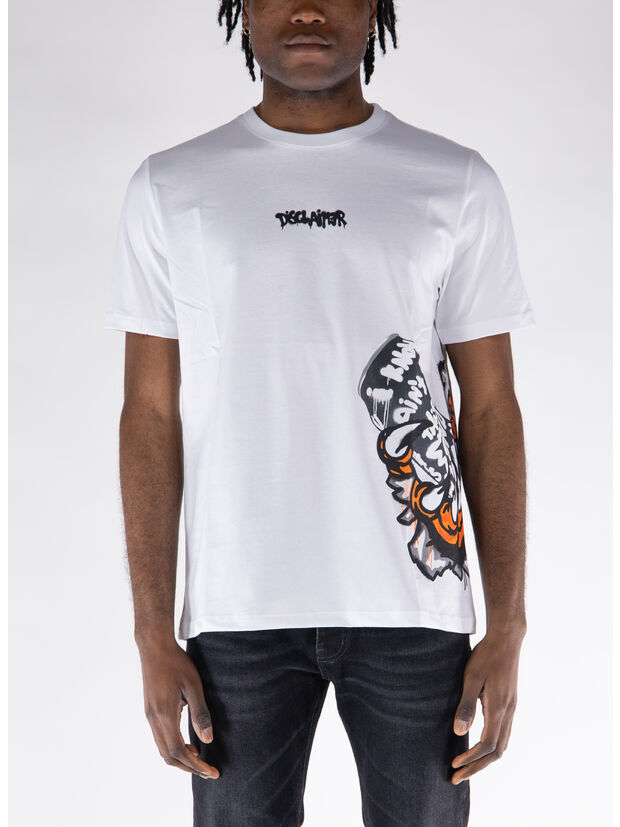 T-SHIRT STAMPATA, BIANCO, large
