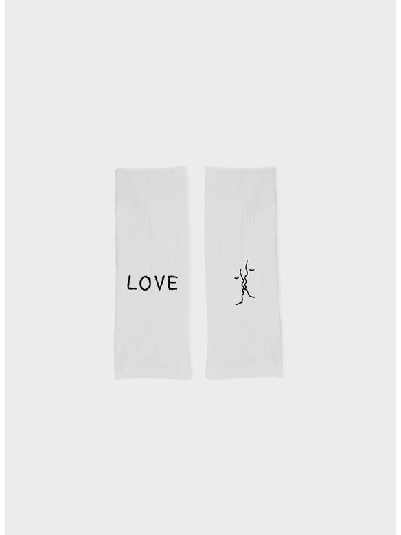 CALZINO LOVE, WHITE, medium