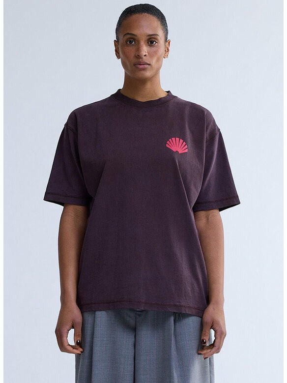 T-SHIRT LOGO, WALNUT/DEEP RED, medium
